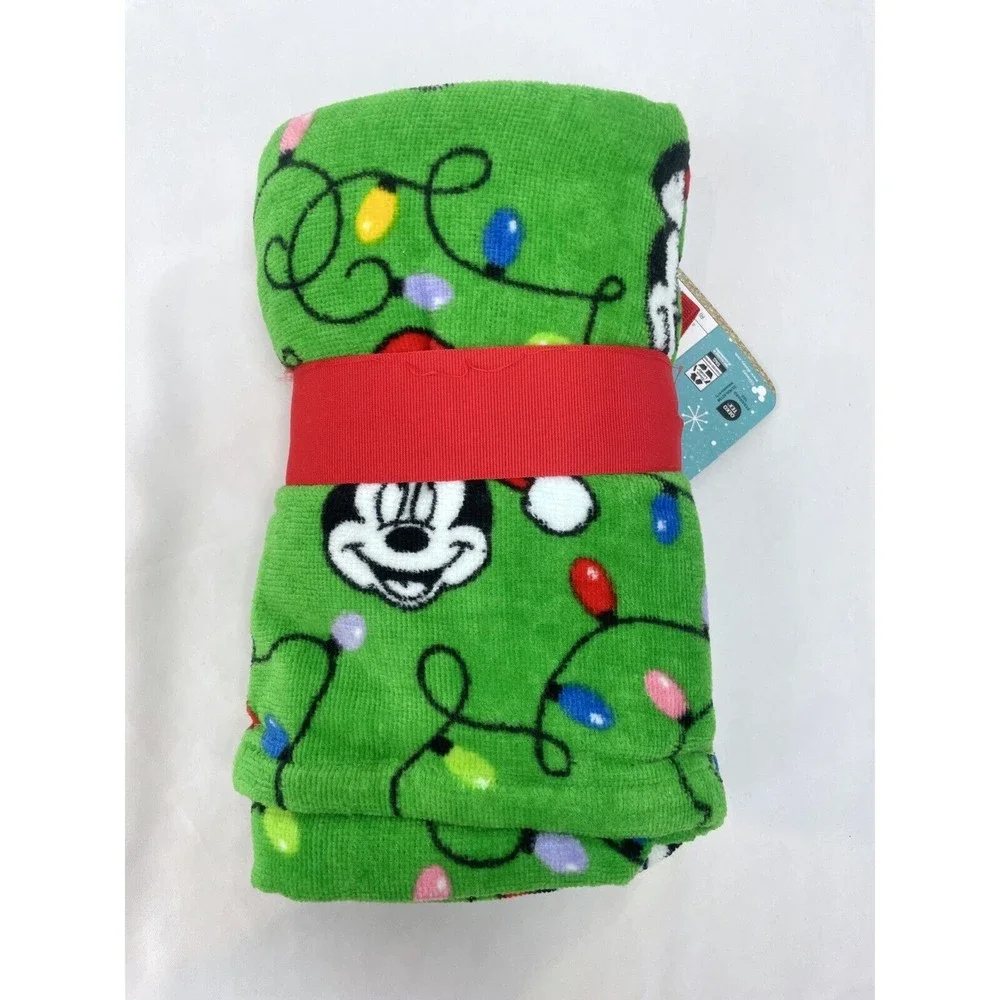 Disney Mickey Minnie Mouse Christmas Lights Bath Hand Towels 2pk